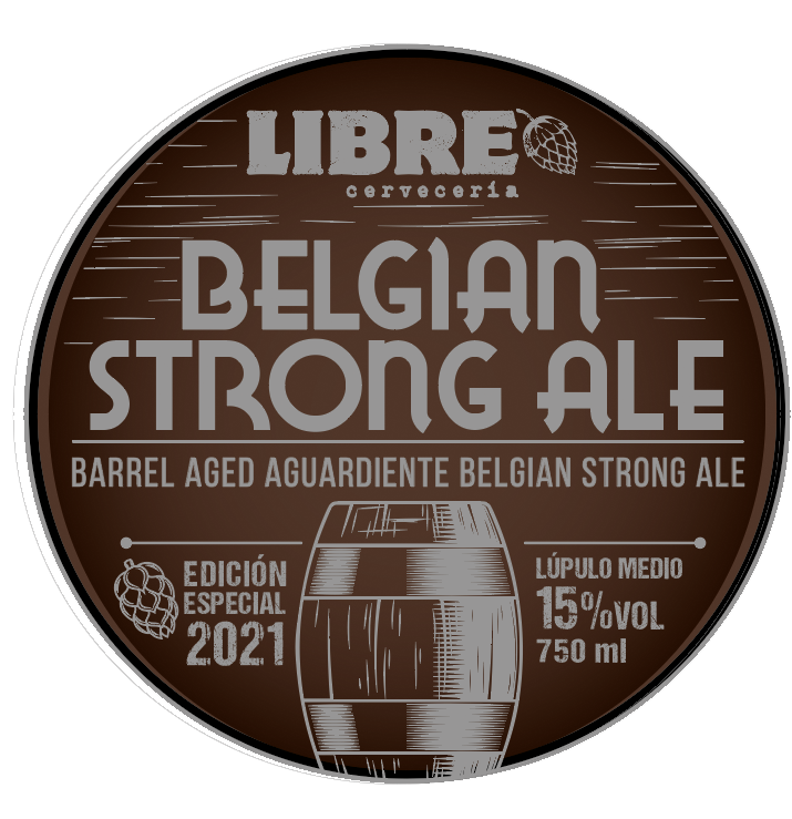 Cerveza Libre Belgian Strong Ale añejada en barril aguardiente